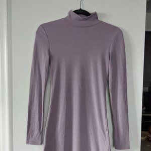 Body con short dress with mock neck